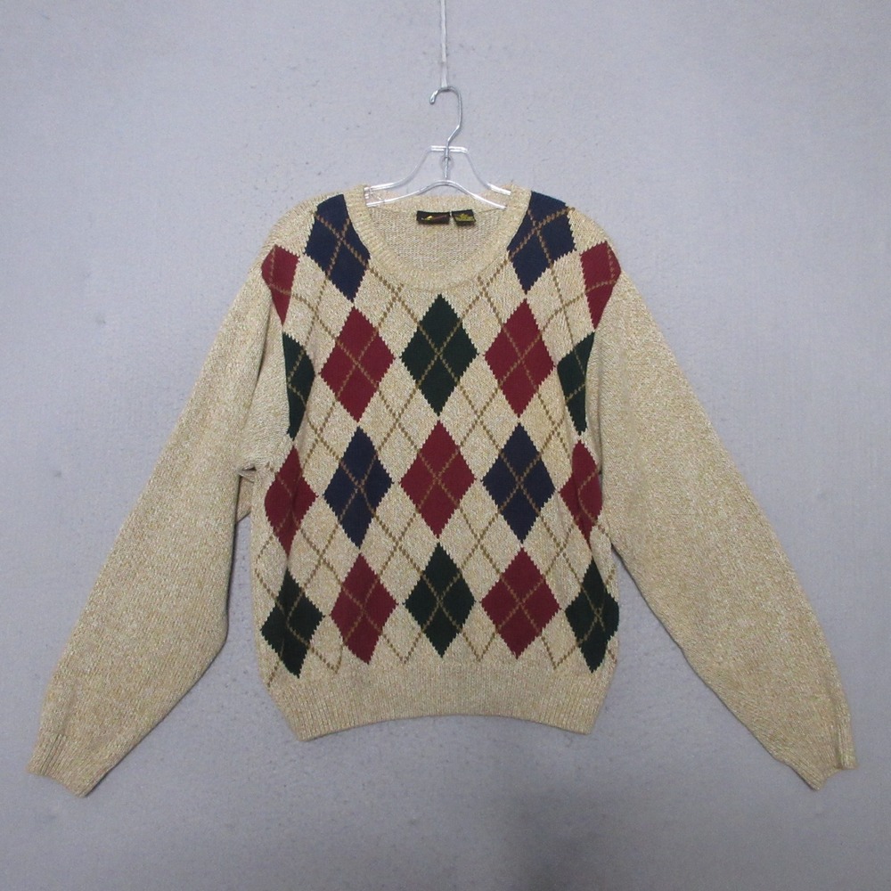 Vintage Liz Claiborne Lizsport Sweater Argyle Preppy Australia Collegiate Tennis